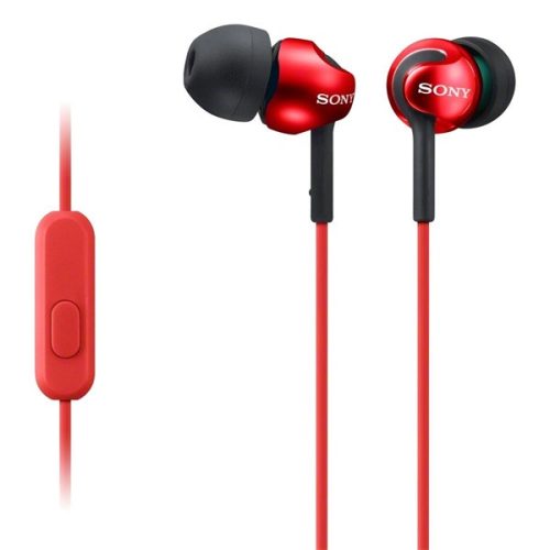 Sony mikrofonos piros fülhallgató