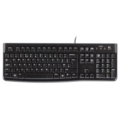 Logitech K120 vezetékes billentyűzet, cseppálló, fekete