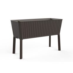 SPLENDOR magasított kerti virágláda, rattan, 120l 