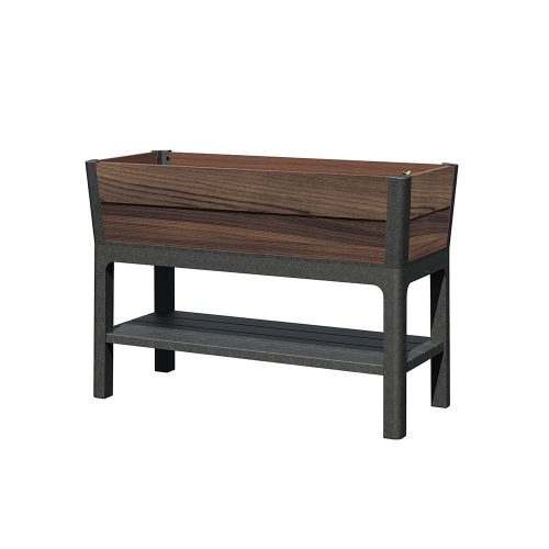 DECO ELEVATED kerti virágláda, műanyag, alsó polccal, 110l